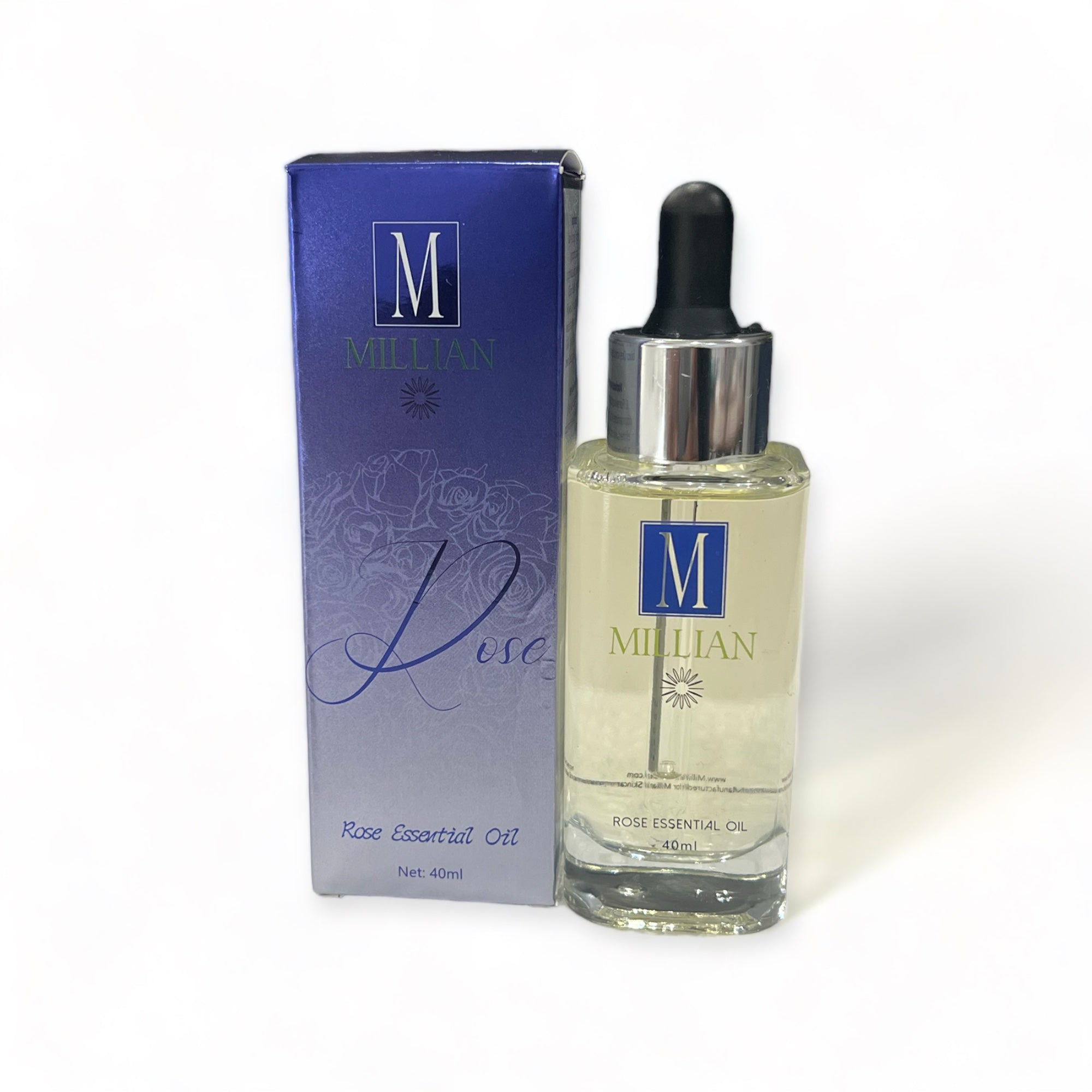Millian Skincare Rose Essential Oil, for all skin types. Vitamin c oil for face, Rich in Vitamin A, Vitamin B3, Vitamin C, Vitamin E, Serum, Collagen and Hyaluronic acid, It's the highest quality rose essential for Millian Skincare. 40ML, grab the complete amino acid and probiotic bundle set that includes serum.